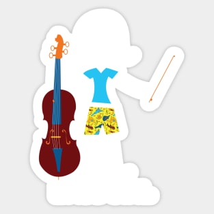 Funny Womens Double Bass Player Sticker